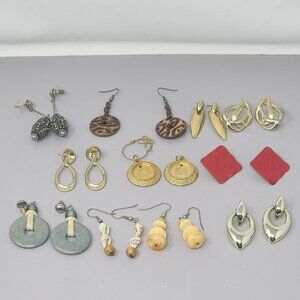 Vintage & Modern Earring Set - Leopard Gold Red Green and More‎